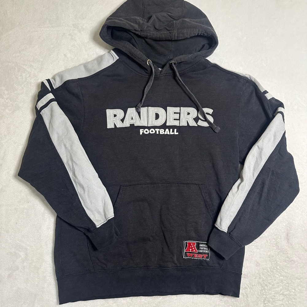 Vintage Oakland Raiders Hoodie M NFL Team Apparel AFC West Black Retro Sports